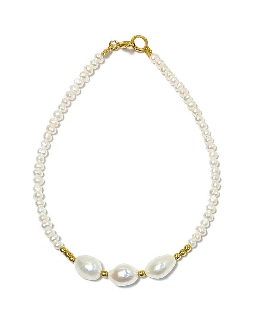 GOLD BRACELET WITH PEARLS (34157)