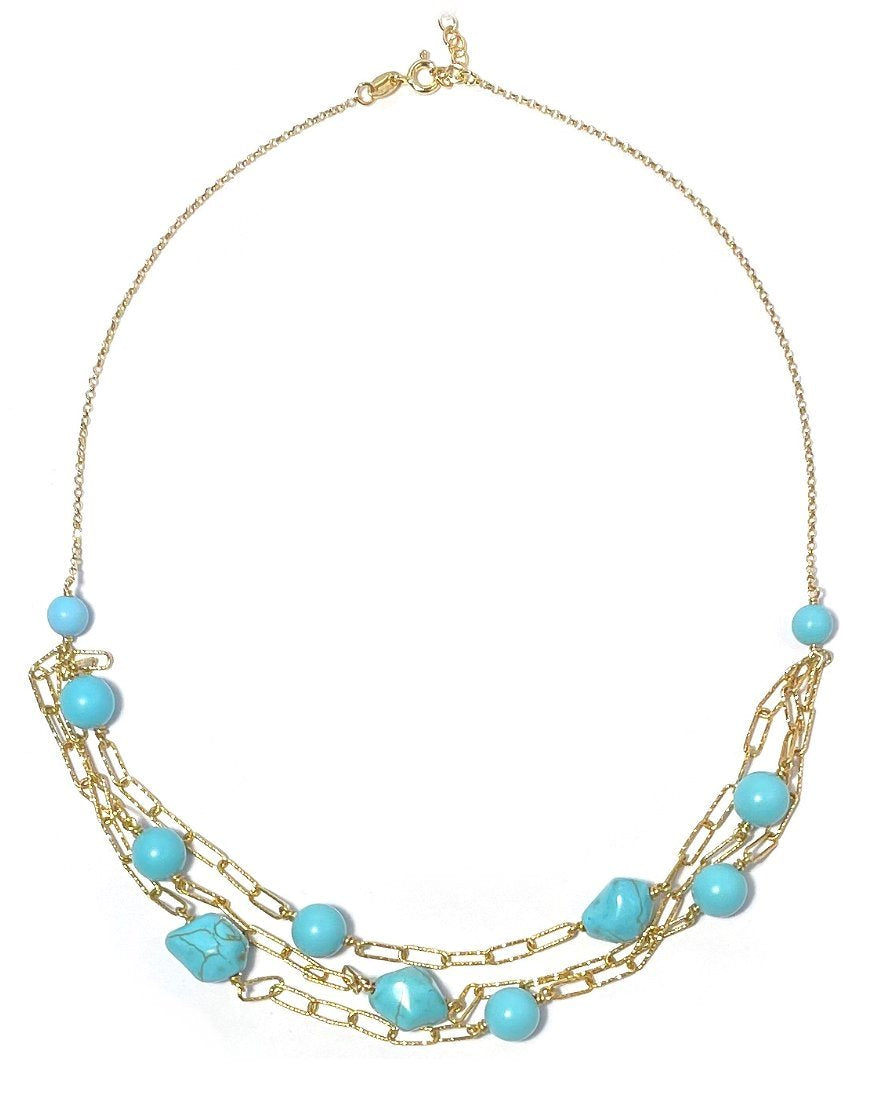 SILVER NECKLACE WITH TURQUOISE (34199)