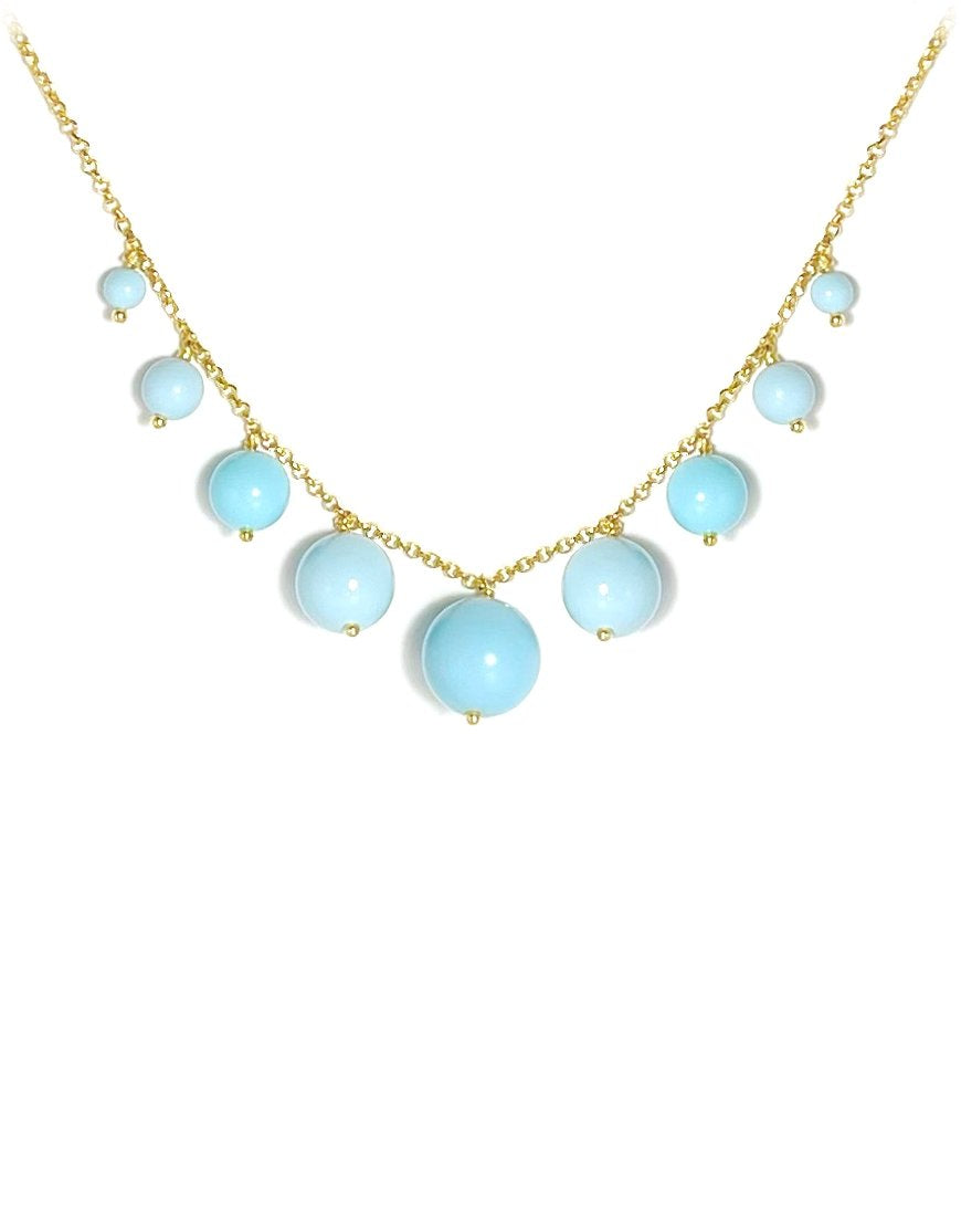 SILVER NECKLACE WITH TURQUOISE (34235)