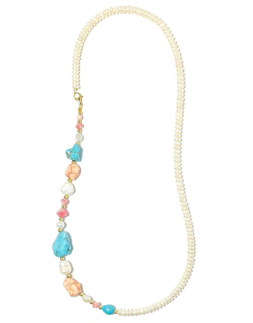NECKLACE SILVER WITH HOWLITE (34269)