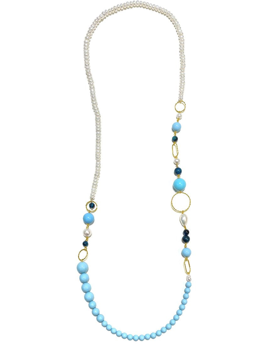 SILVER NECKLACE WITH TURQUOISE (34270)
