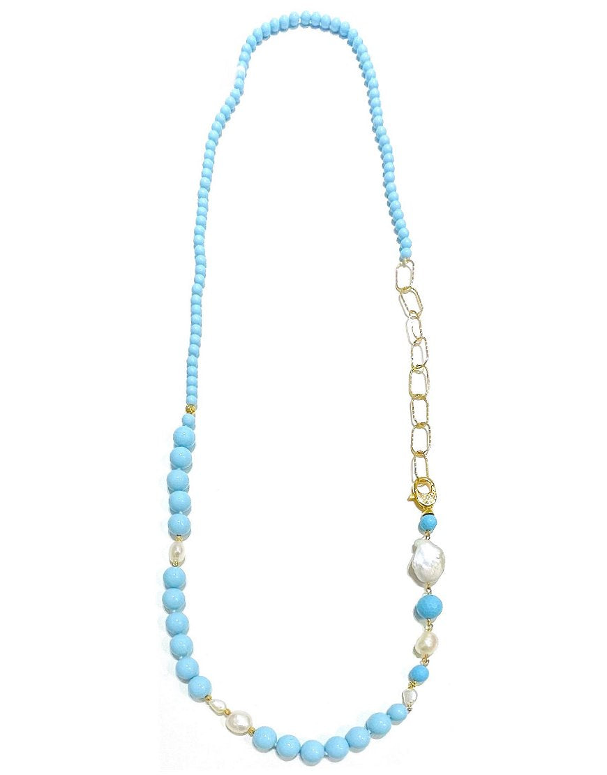 SILVER NECKLACE WITH TURQUOISE (34271)