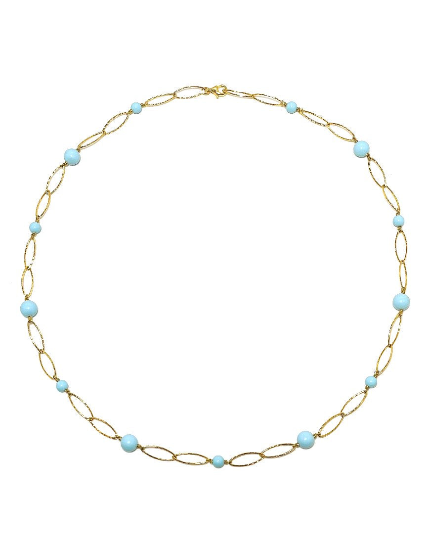 SILVER NECKLACE WITH TURQUOISE (34272)