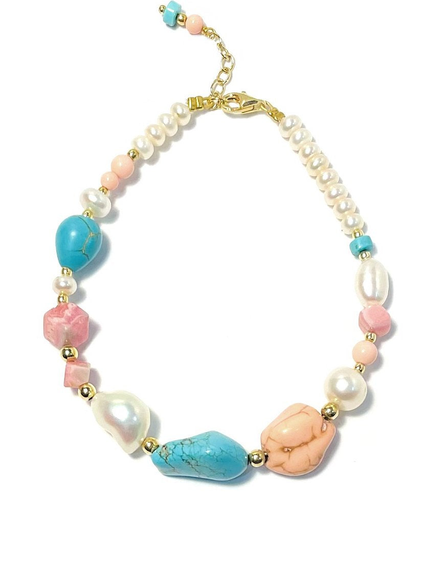 SILVER BRACELET WITH HOWLITE (34275)