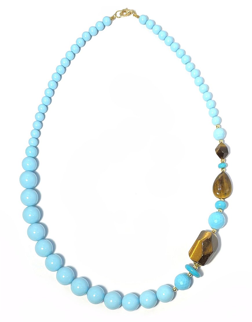 SILVER NECKLACE WITH TURQUOISE (34279)