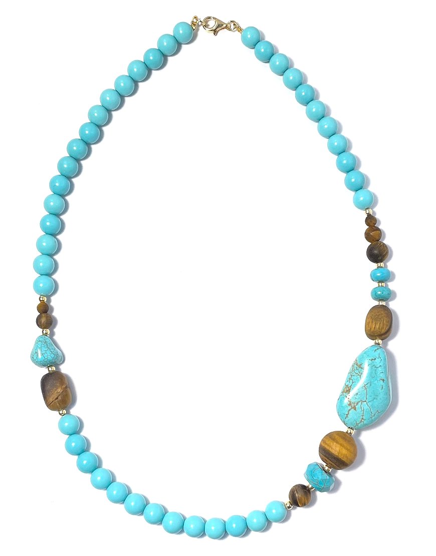 SILVER NECKLACE WITH TURQUOISE (34280)