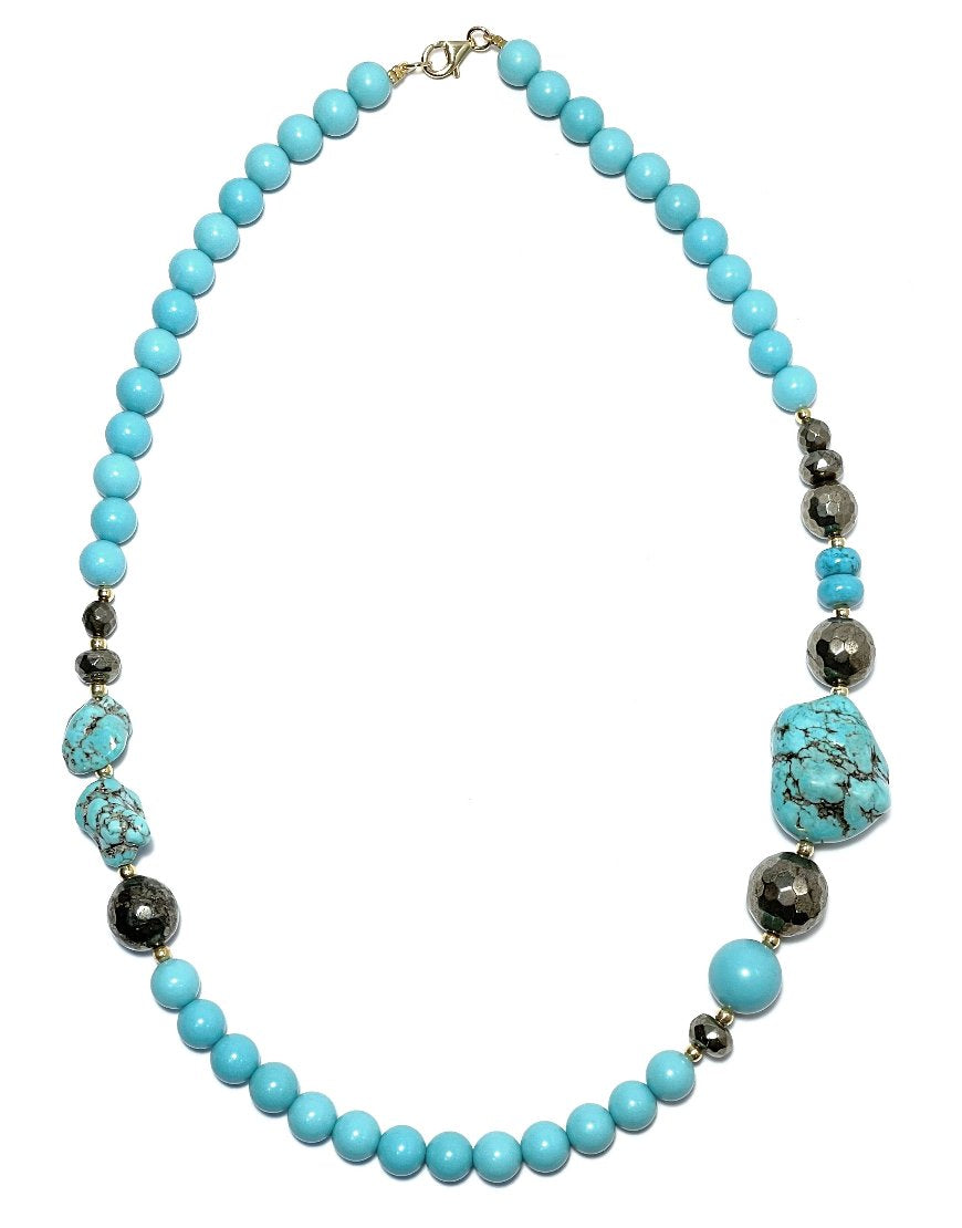 SILVER NECKLACE WITH TURQUOISE (34281)