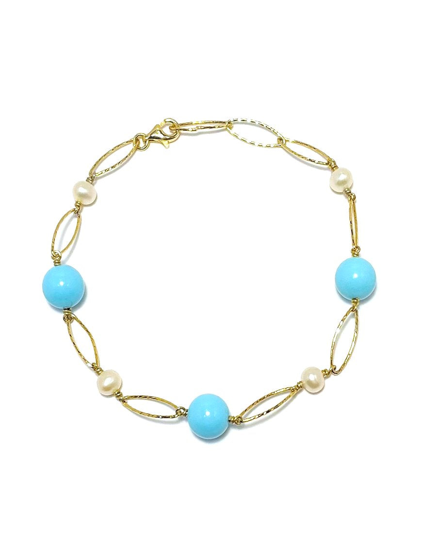SILVER BRACELET WITH TURQUOISE PASTE (34286)