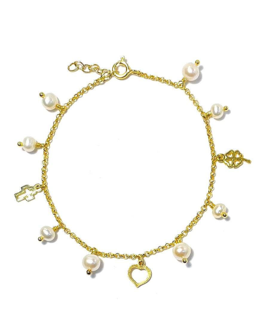 SILVER BRACELET WITH PEARLS (34324)