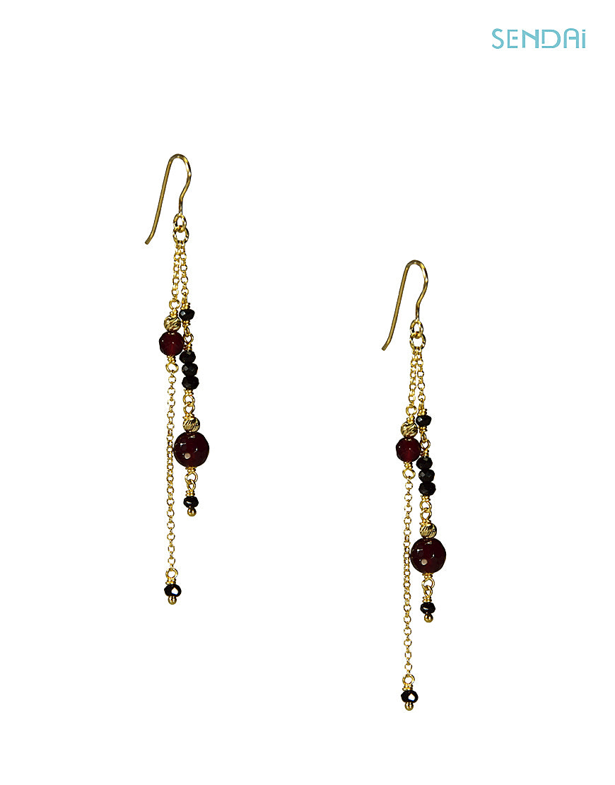 BLACK AGATE EARRINGS (28024)