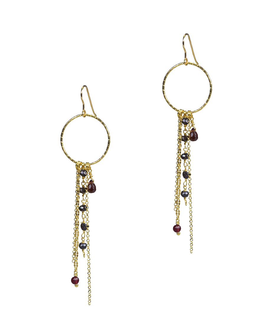 HEMATITE AND AGATE EARRINGS (29116)