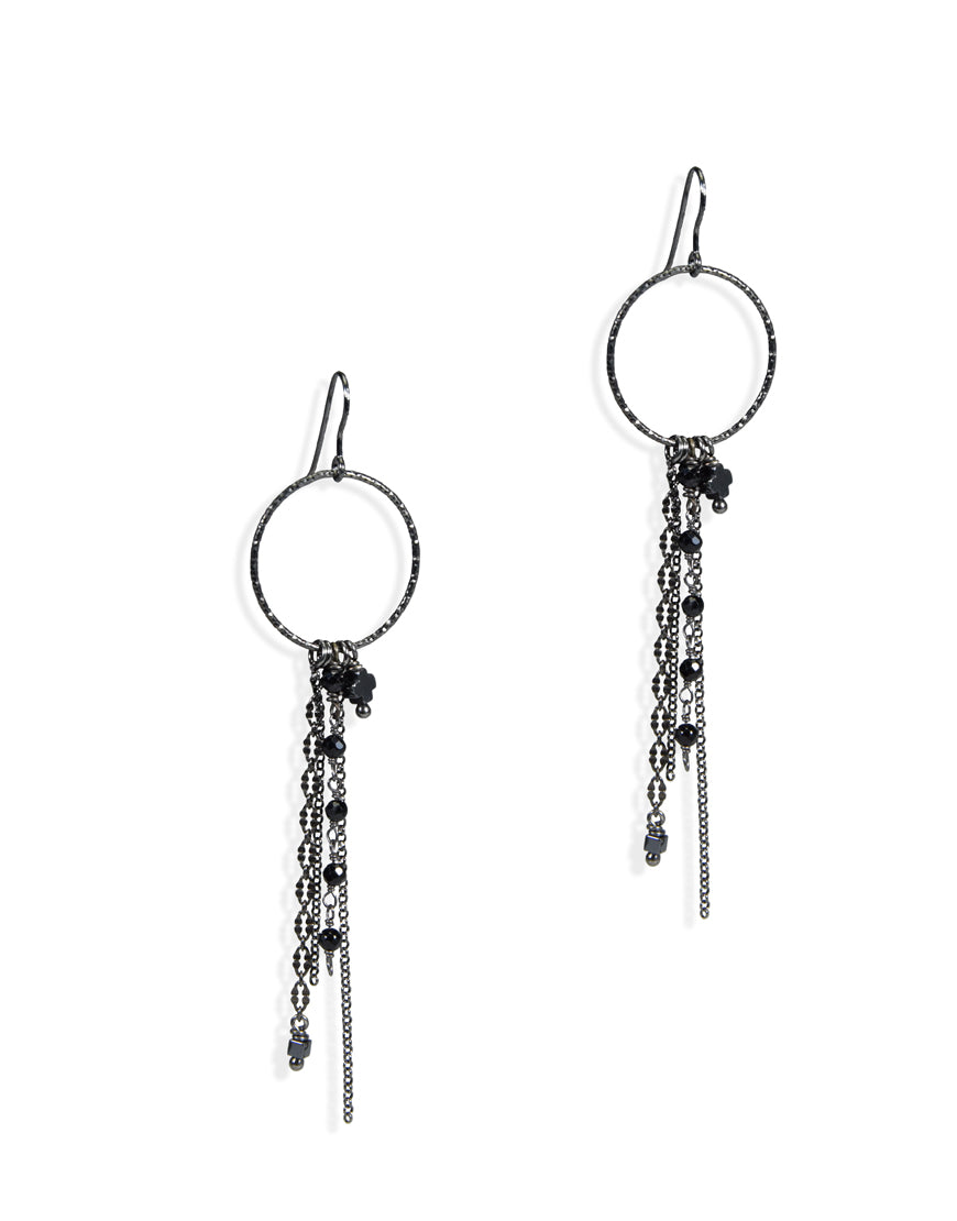 AGATE AND HEMATITE EARRINGS (29118)