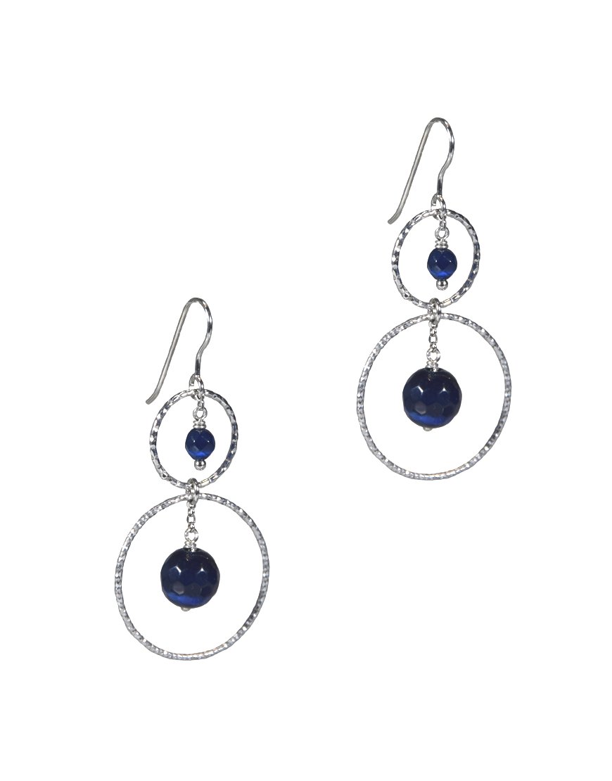 BLUE AGATE EARRINGS (29225)