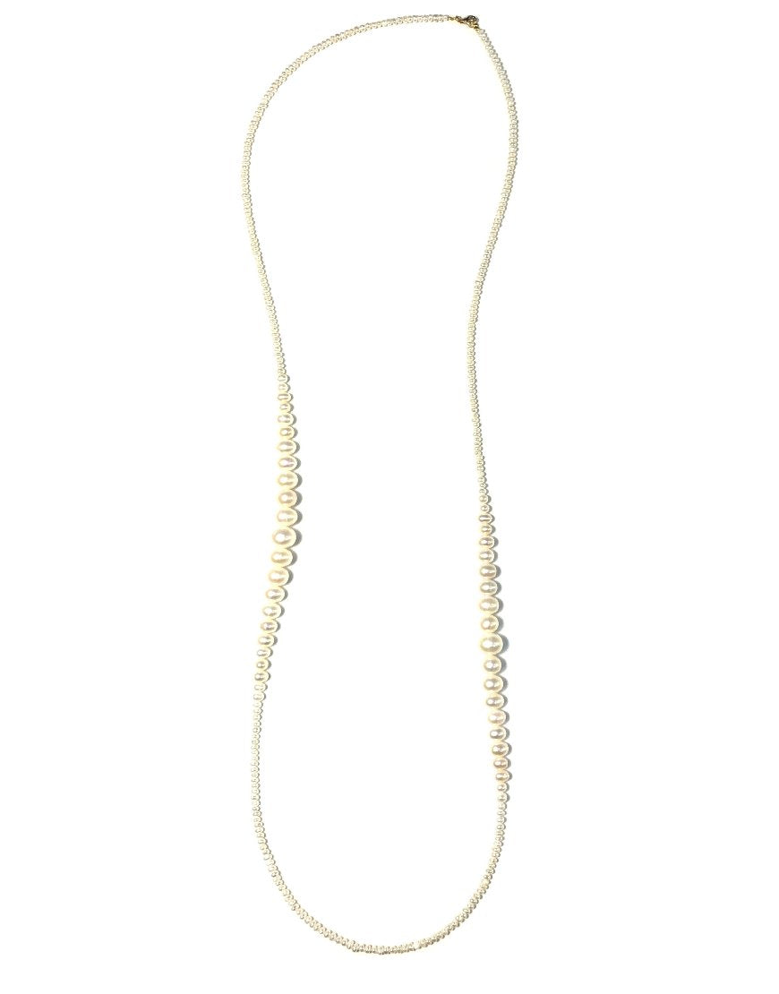 GOLD LONG NECKLACE WITH PEARLS (31644)