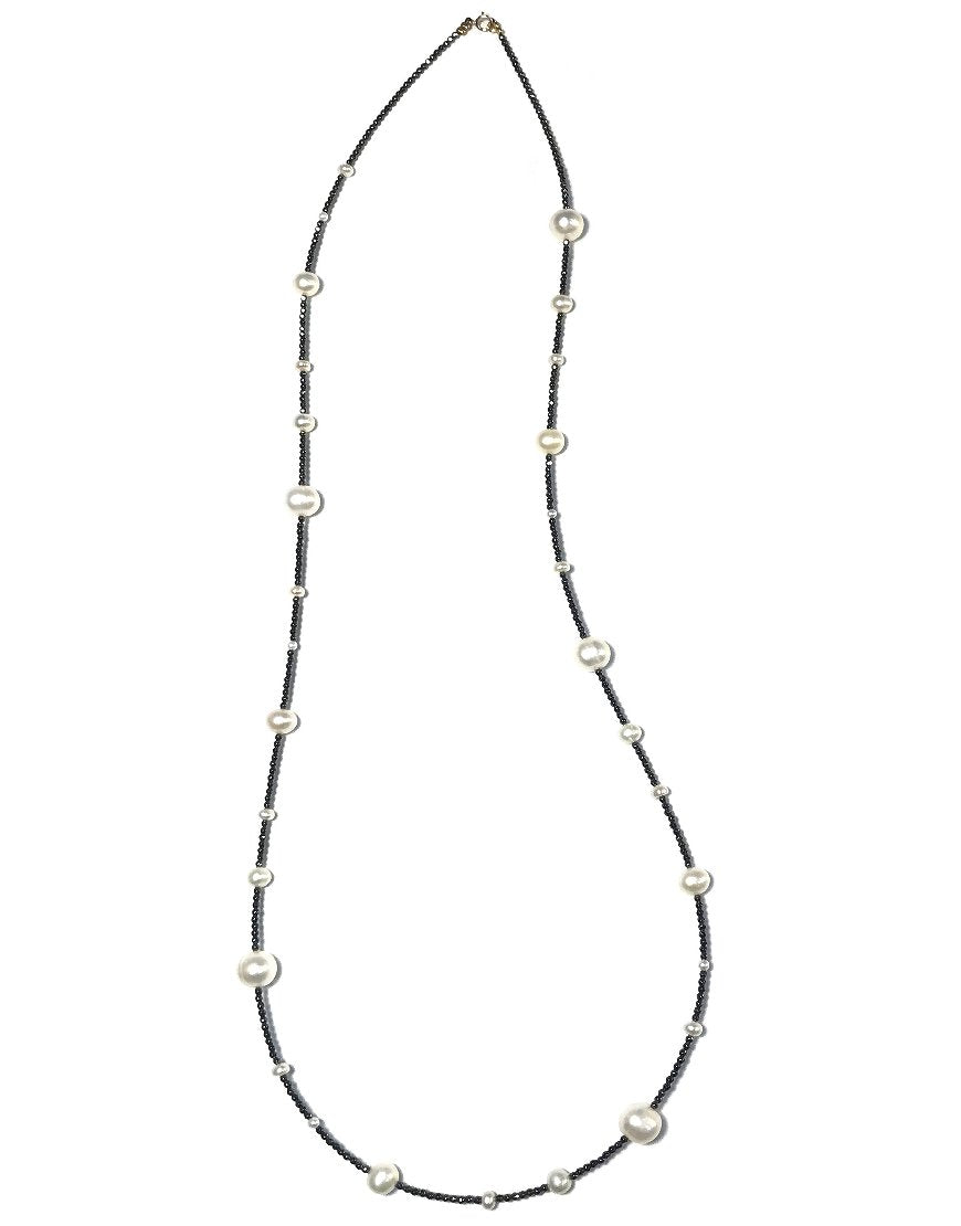 LONG GOLD NECKLACE WITH PEARLS (31650)