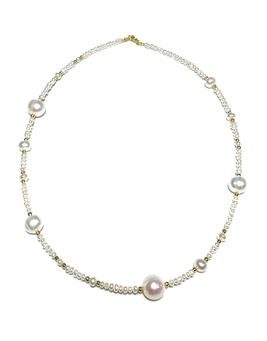 GOLD NECKLACE WITH PEARLS (31669)