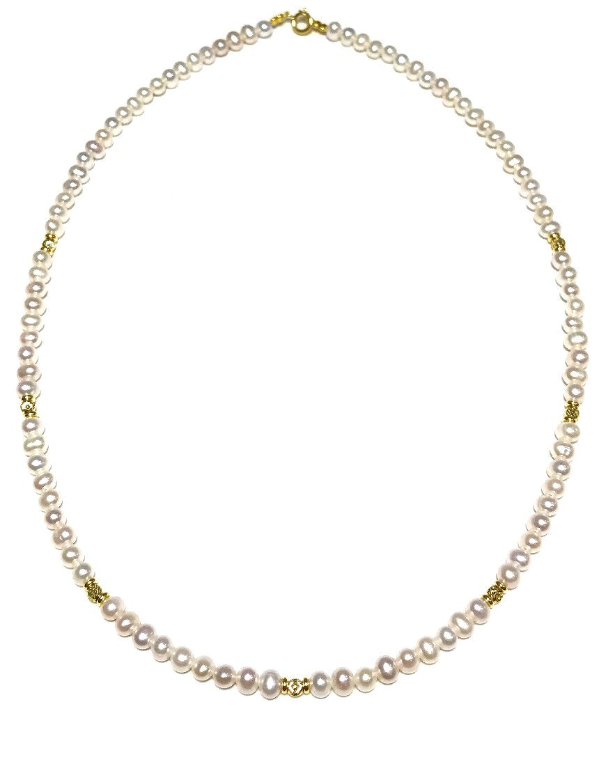 NECKLACE GOLD WITH PEARLS (31671)
