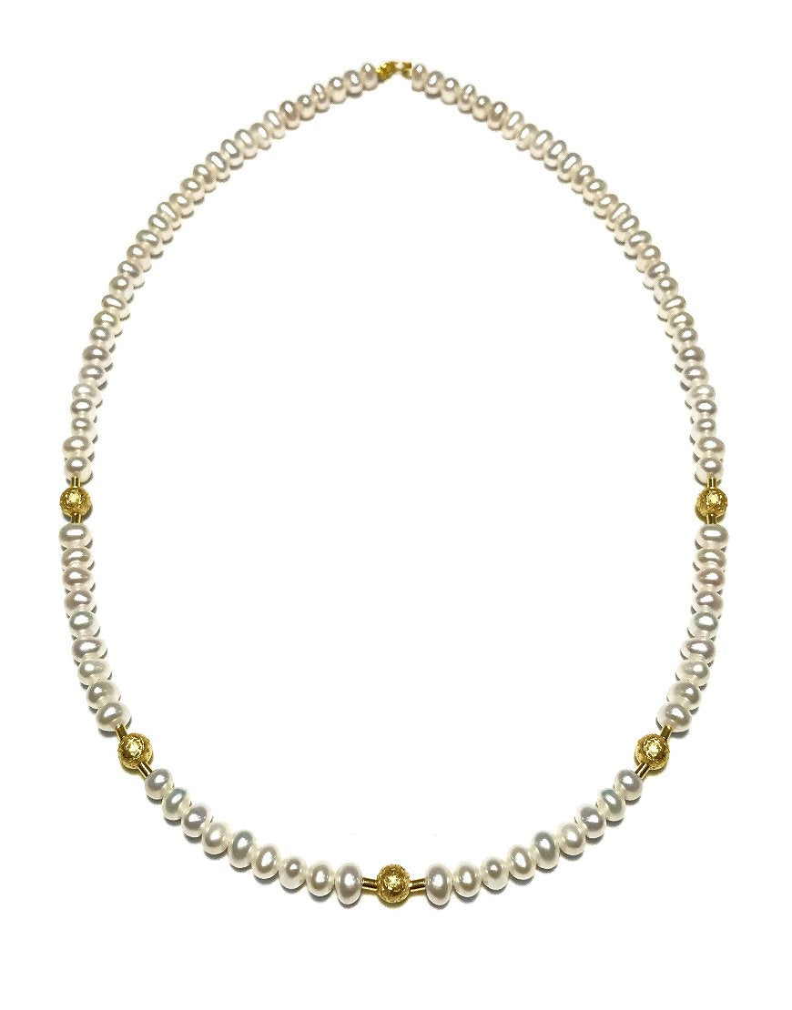 NECKLACE GOLD WITH PEARLS (31672)