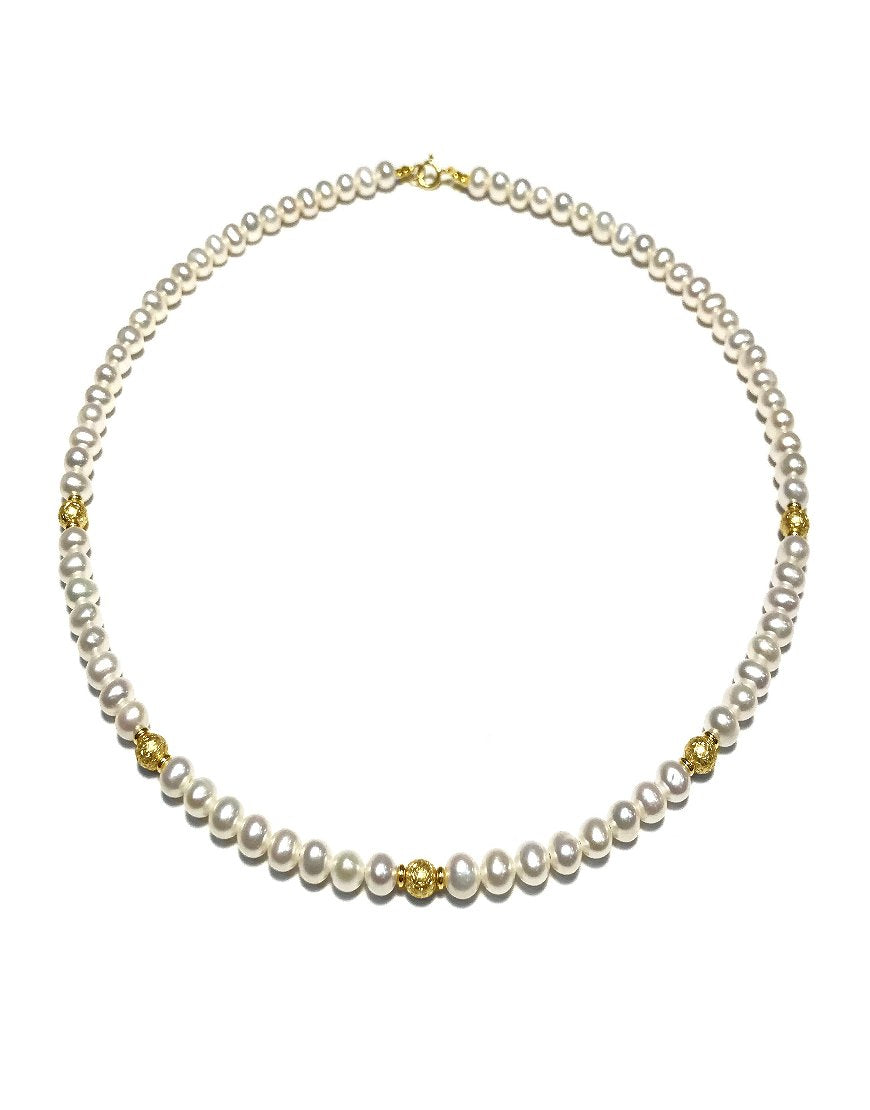 NECKLACE GOLD WITH PEARLS (31673)