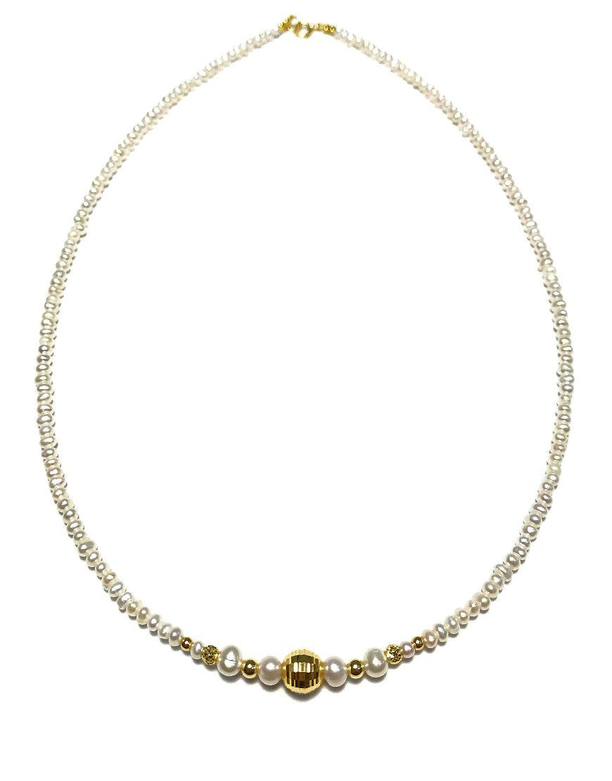 GOLD NECKLACE WITH PEARLS (31678)