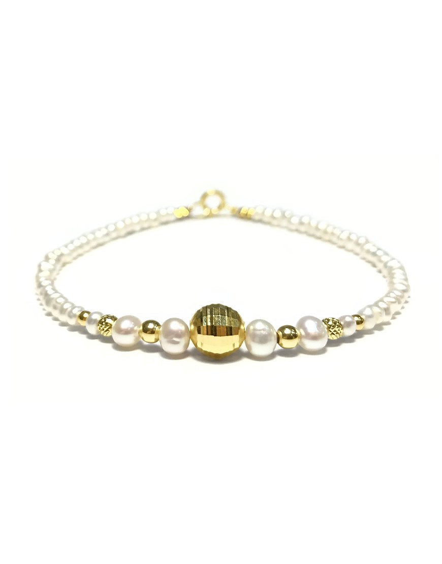 GOLD BRACELET WITH PEARLS (31679)