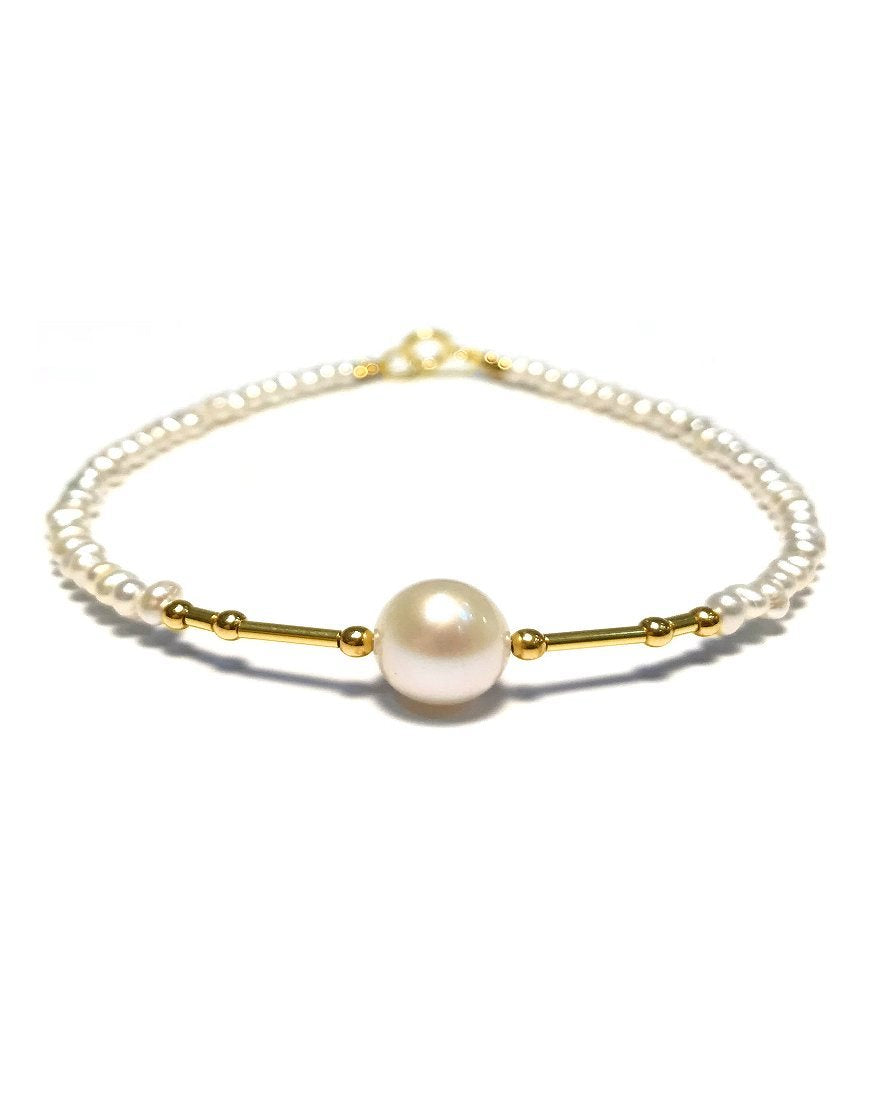 GOLD BRACELET WITH PEARLS (31681)