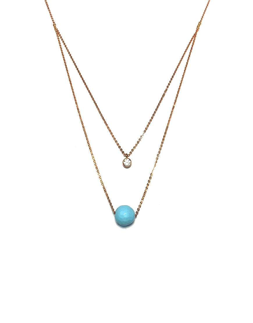 DOUBLE NECKLACE WITH TURQUOISE (31978)