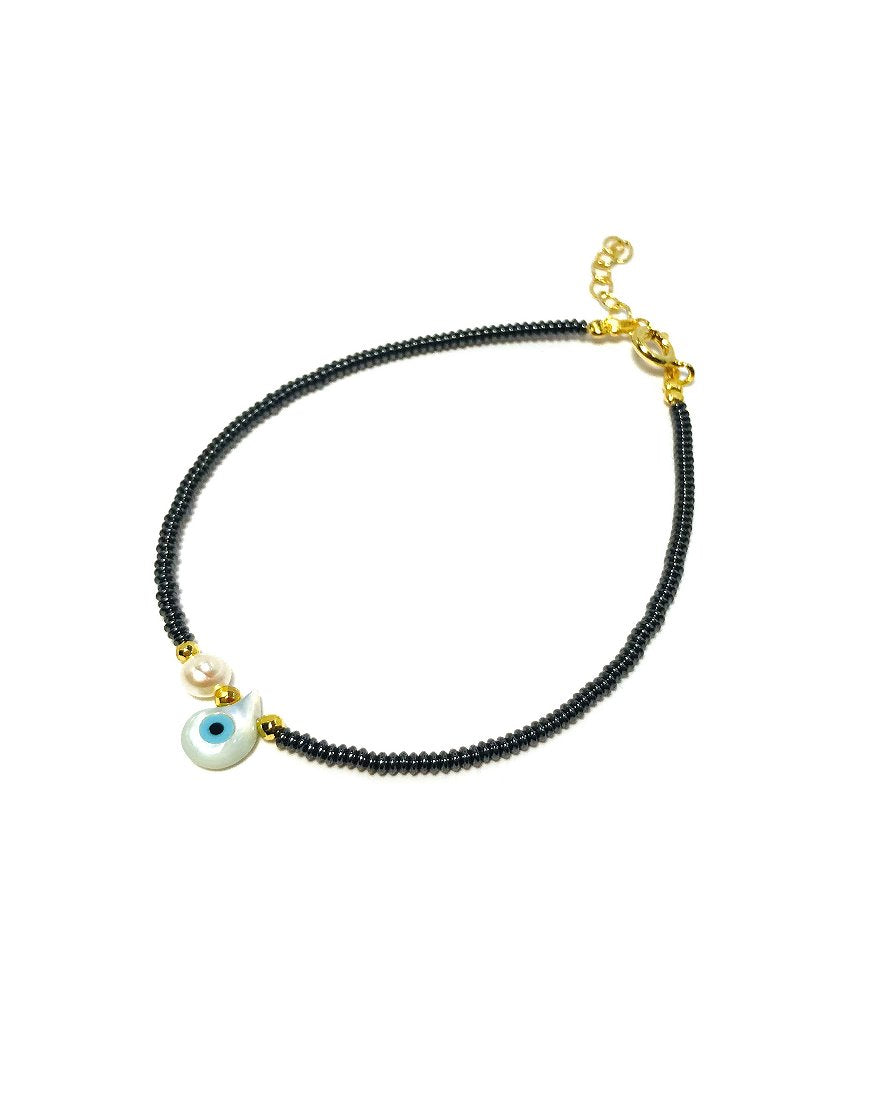 SILVER BRACELET WITH HEMATITE (32103)
