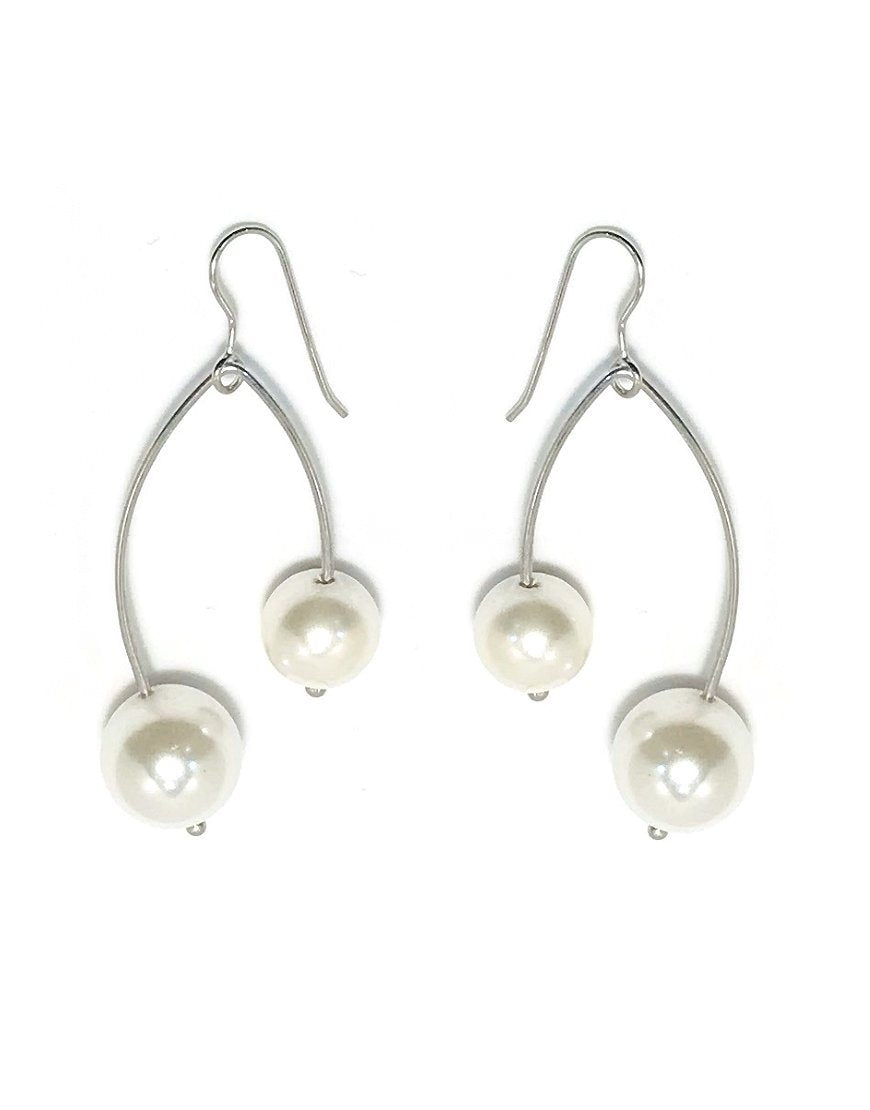 SILVER EARRINGS WITH SHELL PEARL (32807)