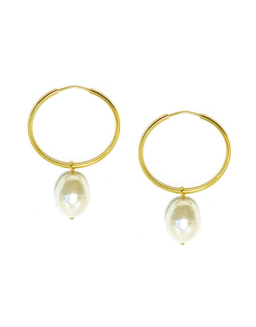 SILVER EARRINGS WITH SHELL PEARL (32808)