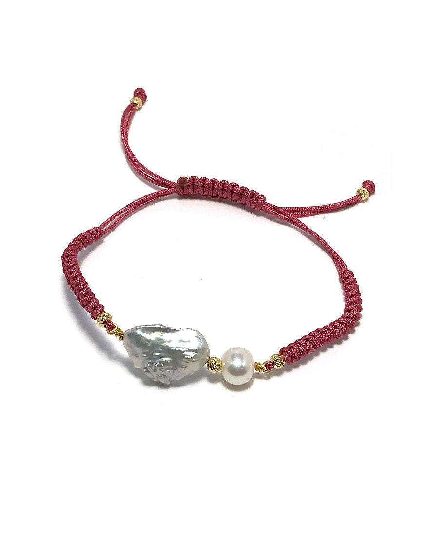 SILVER BRACELET WITH BAROQUE PEARLS (32908)