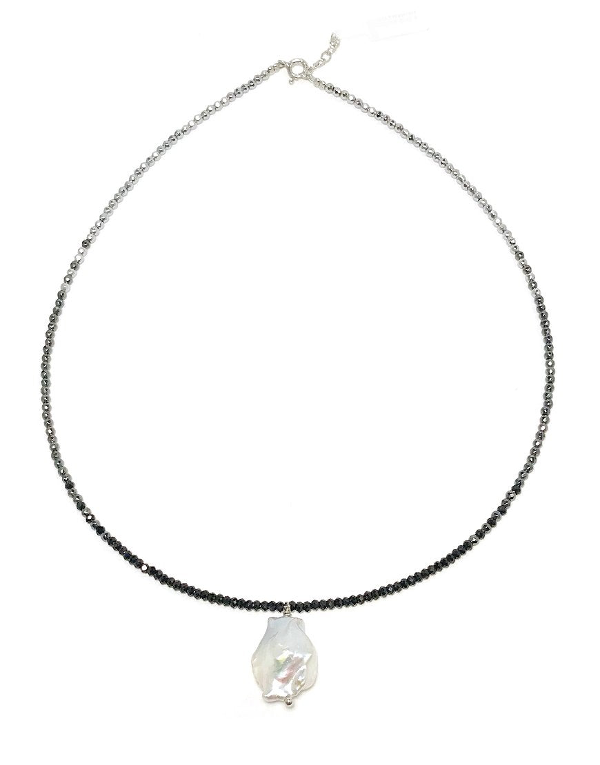 SILVER NECKLACE WITH PEARL (32926)