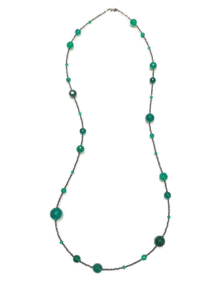 SILVER NECKLACE WITH AGATES (32928)
