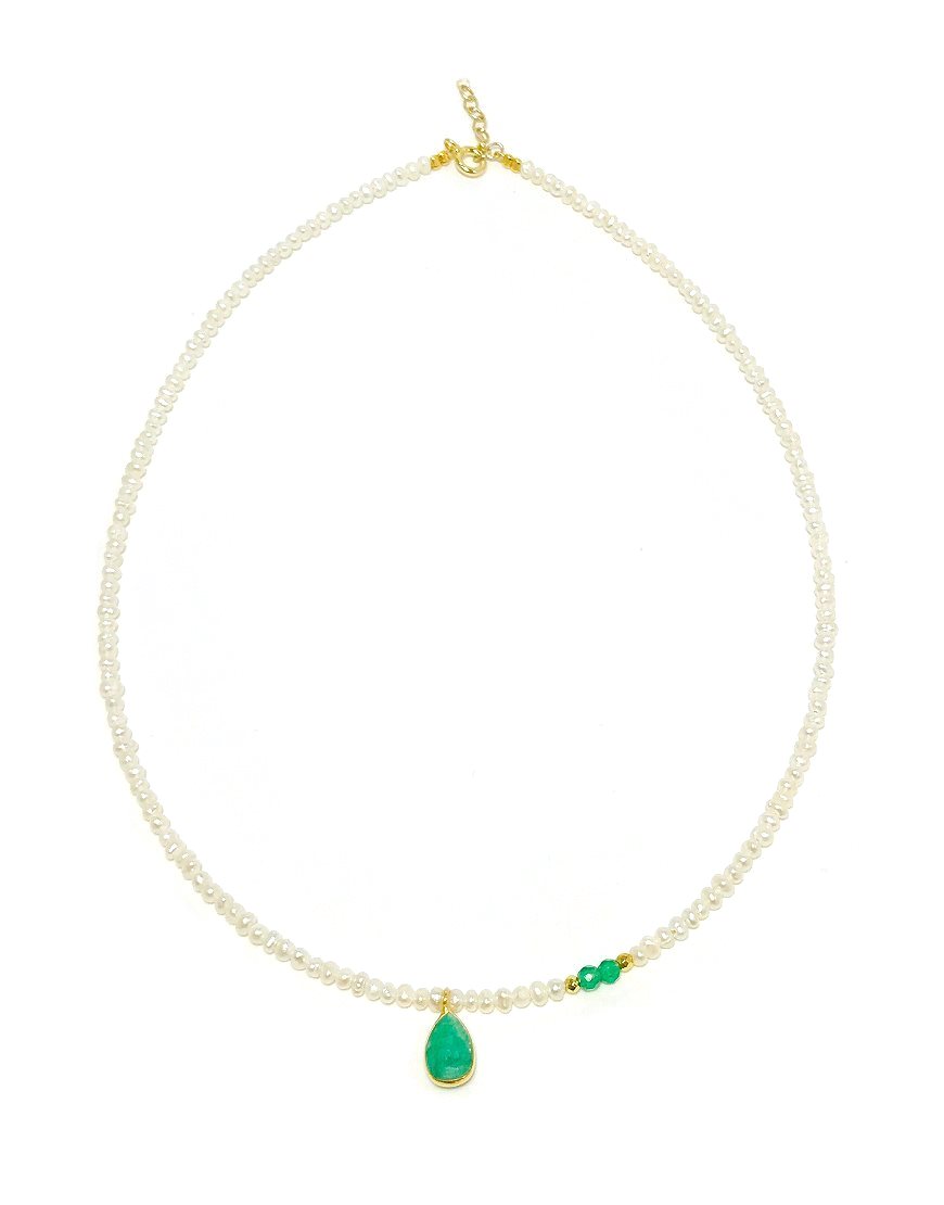 SILVER NECKLACE WITH PEARLS (32948)