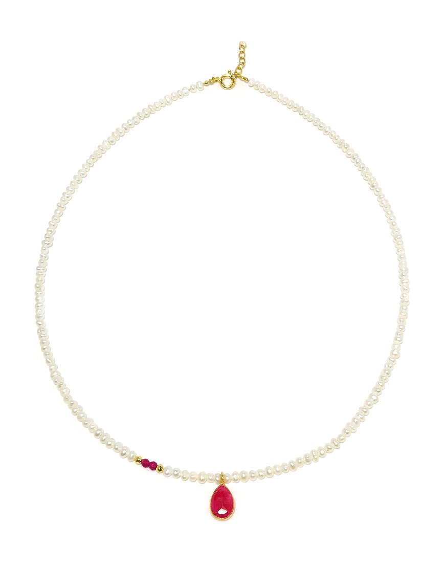 SILVER NECKLACE WITH PEARLS (32982)