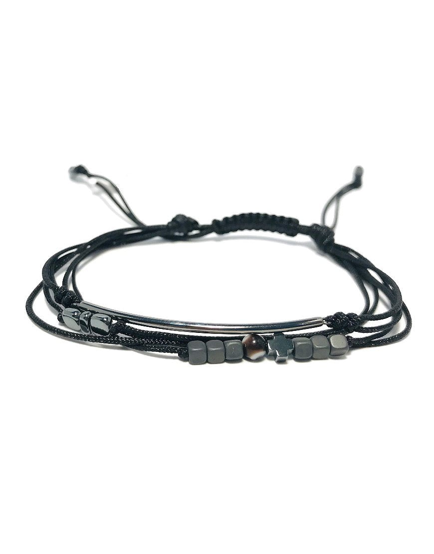MEN'S SILVER BRACELET WITH BAR (33115)
