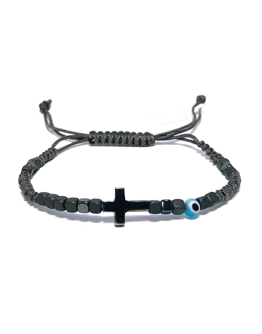 MEN'S SILVER BRACELET WITH CROSS (33122)