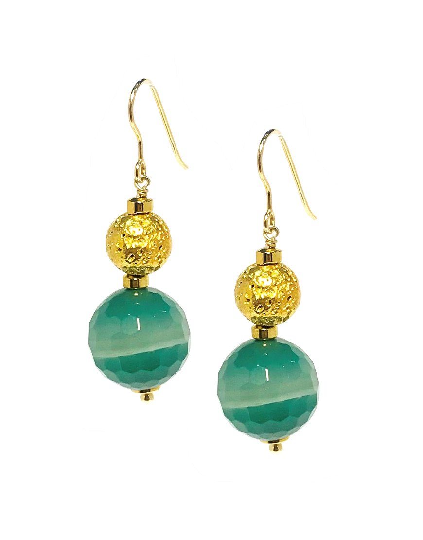 SILVER EARRINGS WITH AGATE (33191)