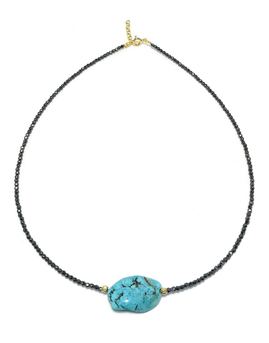 SILVER NECKLACE WITH TURQUOISE (33321)