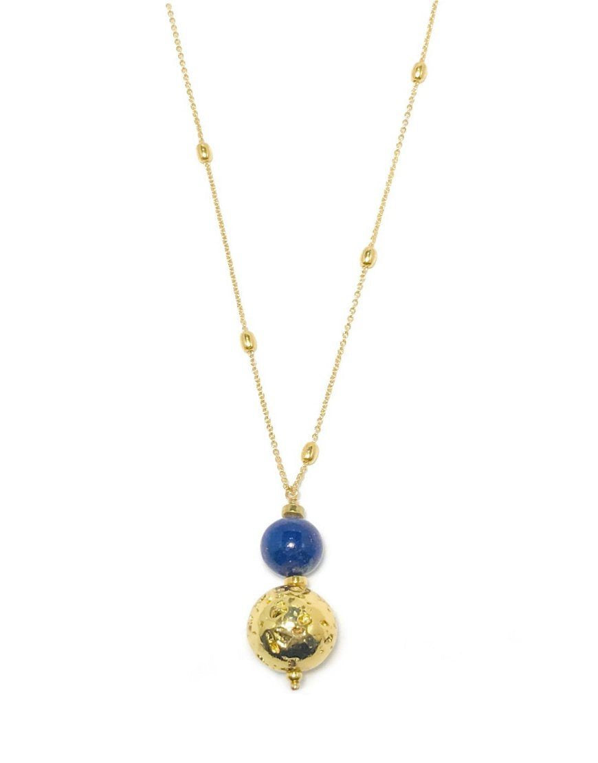 SILVER NECKLACE WITH LAPIS (33351)