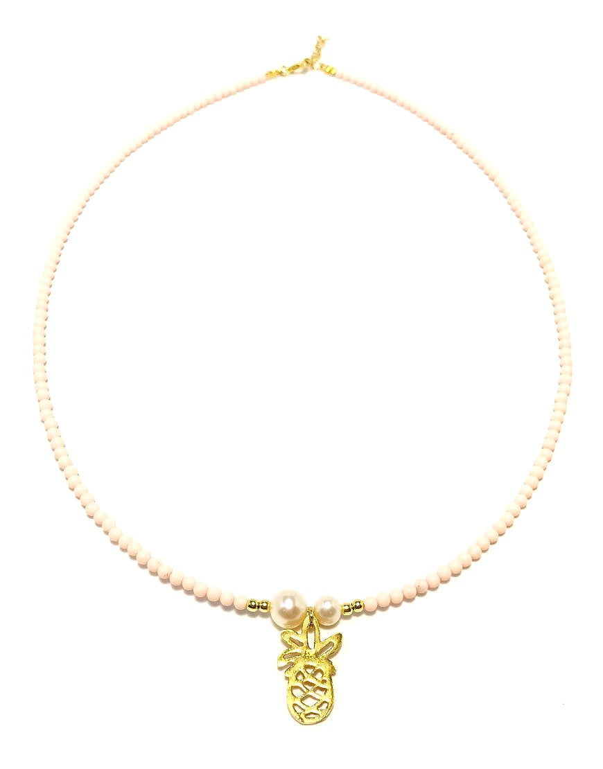 SILVER NECKLACE WITH CORAL (33368)