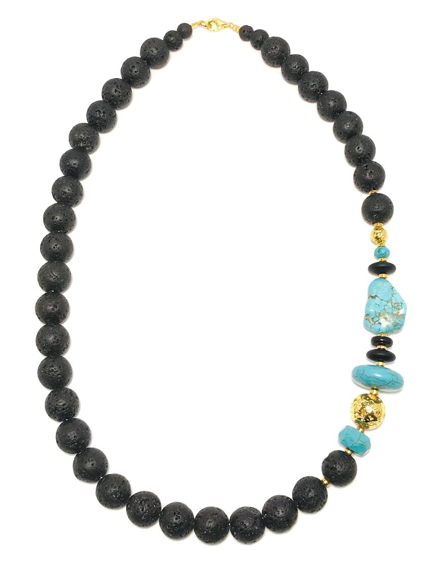 SILVER NECKLACE WITH TURQUOISE (33382)