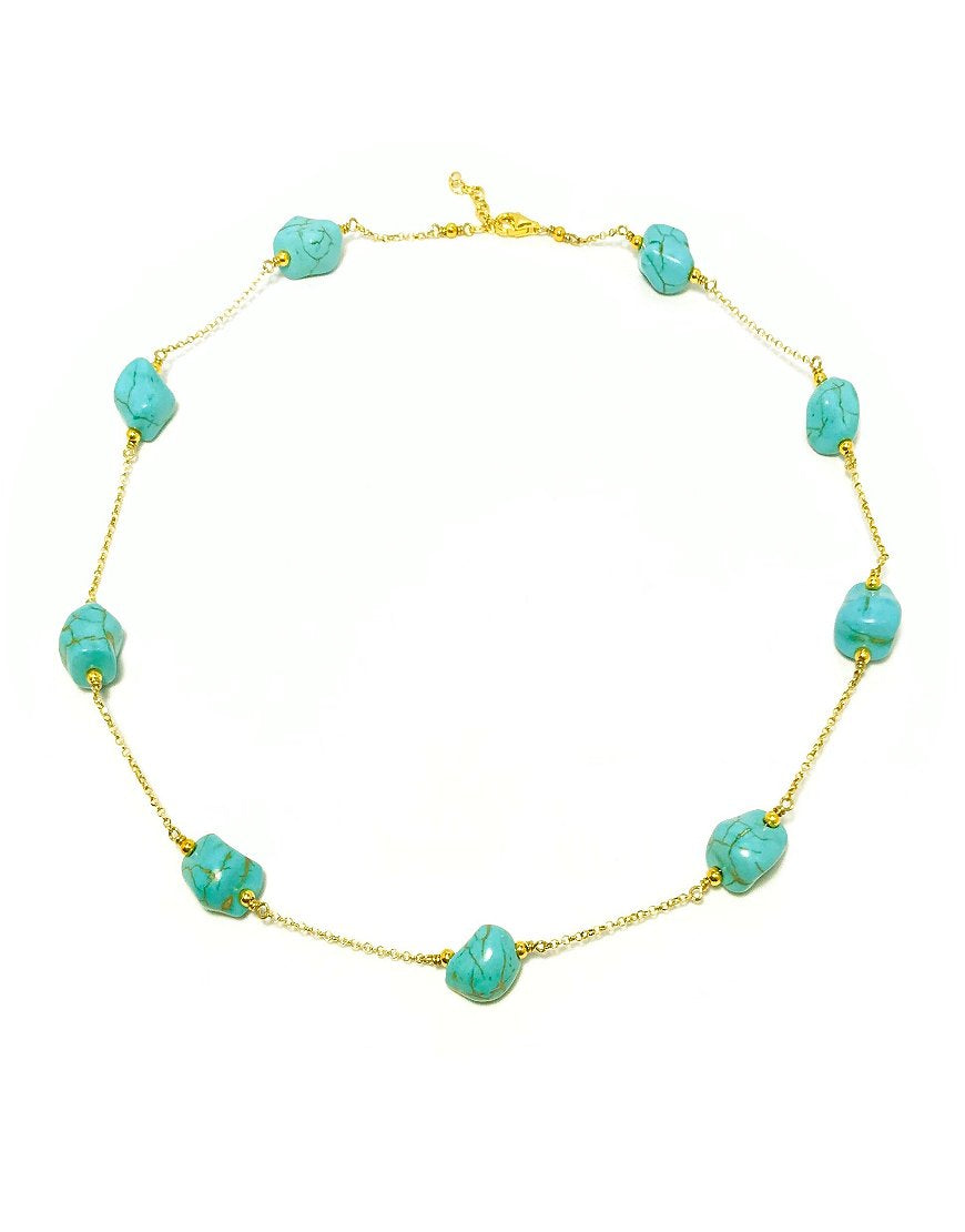 SILVER NECKLACE WITH TURQUOISE (33389)