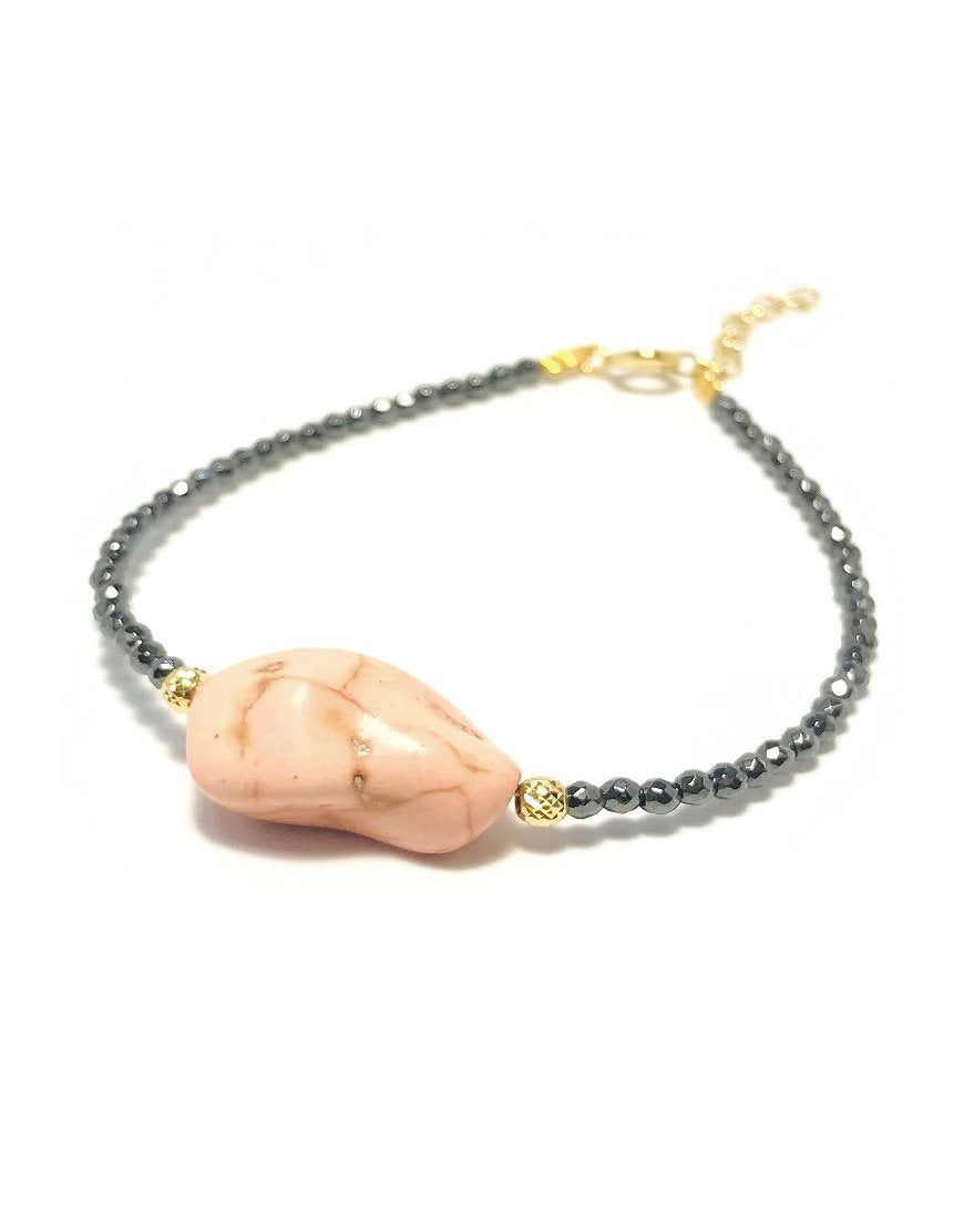 SILVER BRACELET WITH HOWLITE (33397)