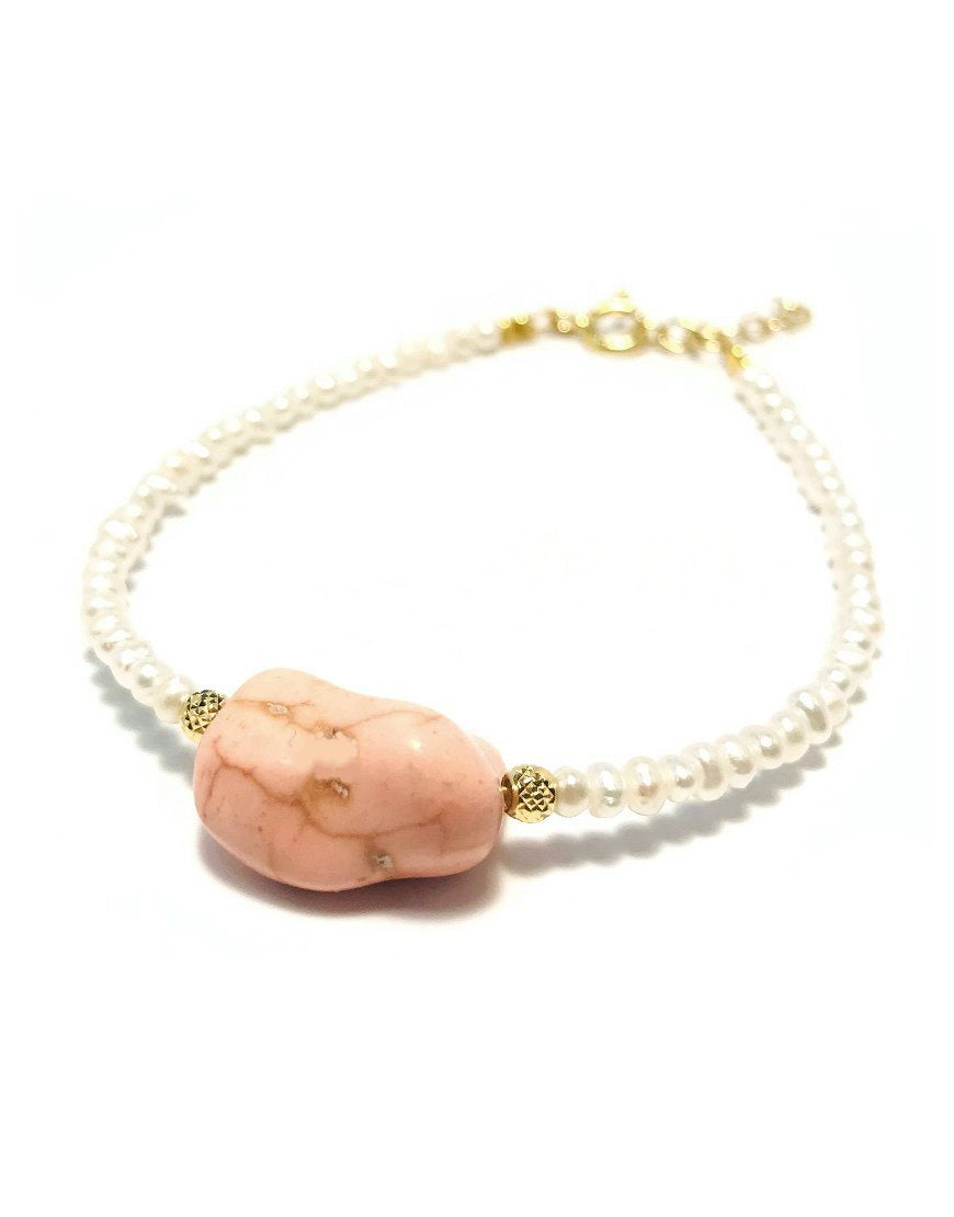 SILVER BRACELET WITH HOWLITE (33399)