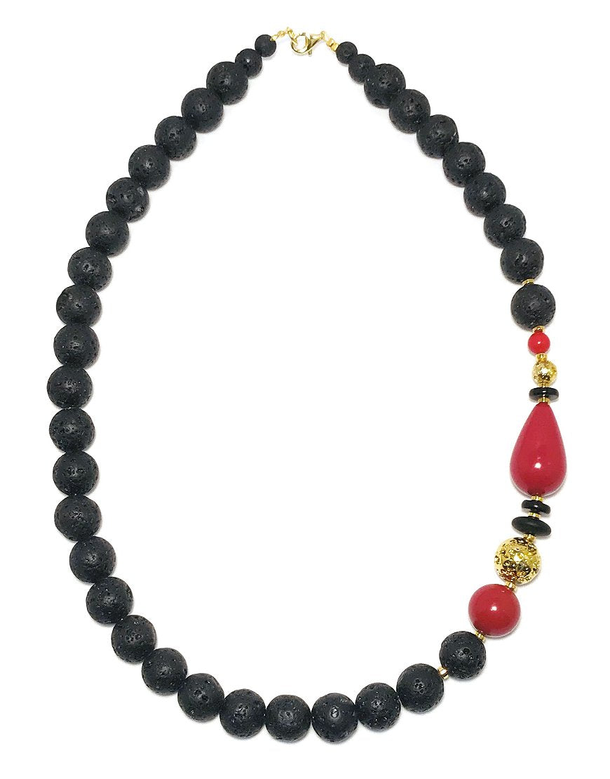 SILVER NECKLACE WITH CORAL (33420)