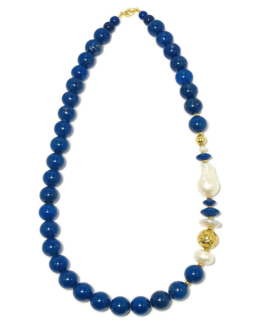 SILVER NECKLACE WITH LAPIS (33435)