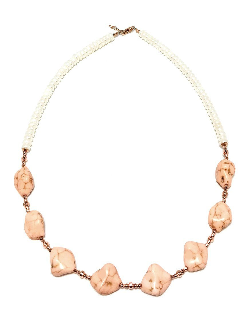 SILVER NECKLACE WITH HOWLITE (33444)