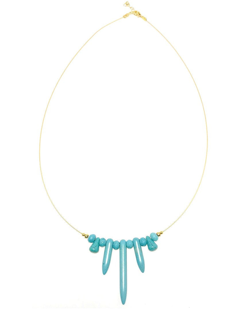SILVER NECKLACE WITH HOWLITE (33446)