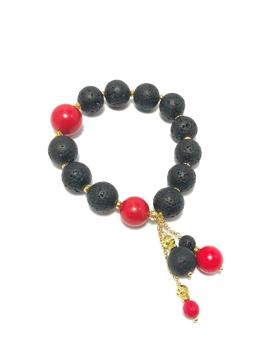 SILVER BRACELET WITH LAVA (33453)